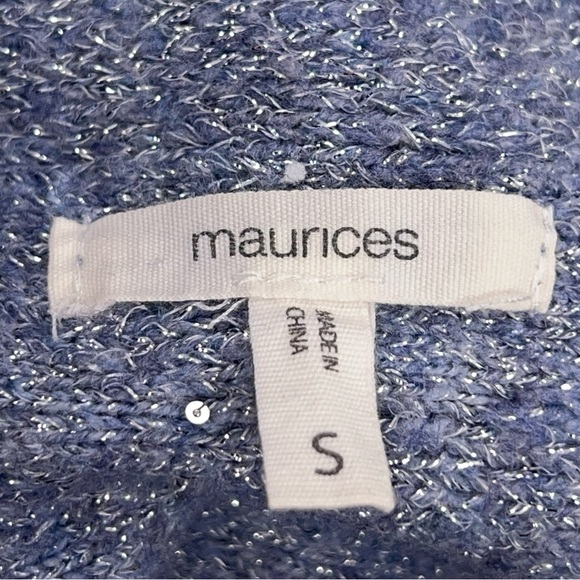 Small Maurices Blue Sequin Sweater Knit Pastel Stretch Dolman Sleeve - Picture 12 of 15